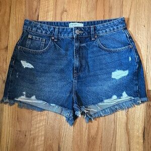 High-Rise Denim Shorts